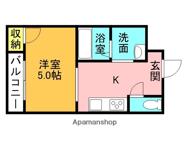 佐野サンパーク(1K/2階)の間取り写真