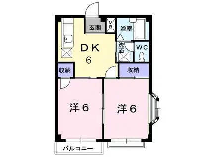エルディム船田(2DK/1階)の間取り写真