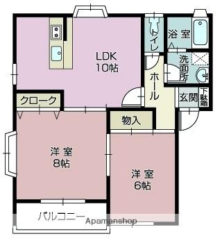 コート・ドリームA(2LDK/2階)の間取り写真