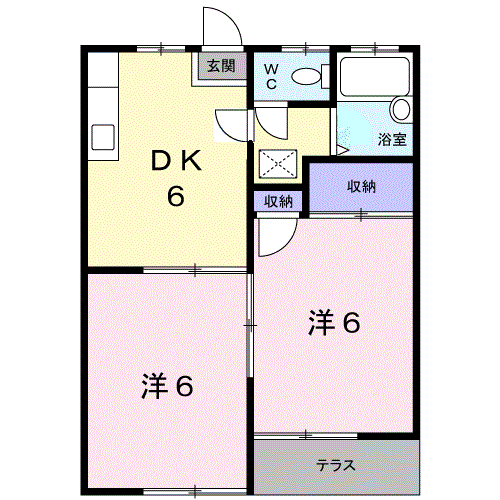 コーポマエヤシキ(2DK/1階)の間取り写真