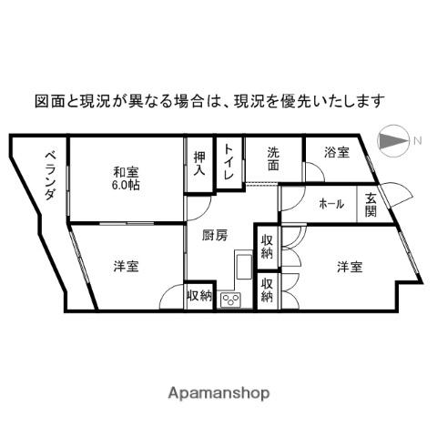 中島マンション(3DK/1階)の間取り写真