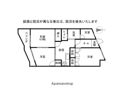 中島マンション(3DK/1階)の間取り写真