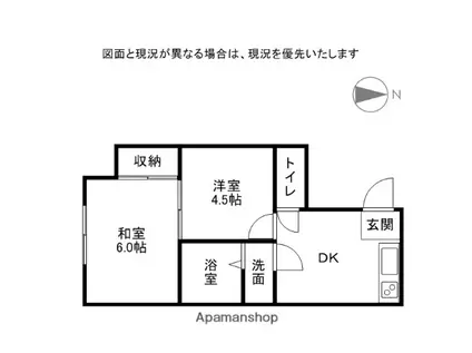 サンハイツ岡田(2DK/1階)の間取り写真