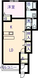 ル・パレスA(1LDK/1階)の間取り写真