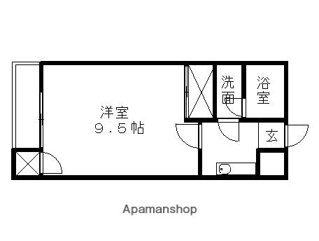 シャトルハイツ95(1K/2階)の間取り写真