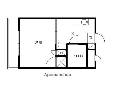 高崎マンション(1K/3階)の間取り写真