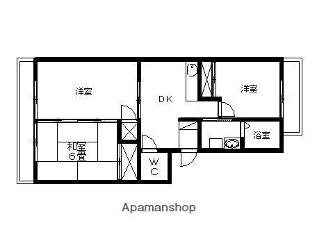 OGパレス(3DK/1階)の間取り写真