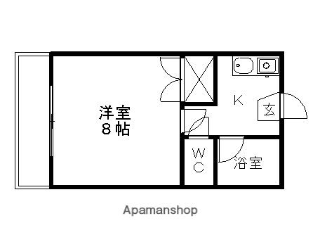ラ・ヴェール高崎Ⅲ(1K/2階)の間取り写真