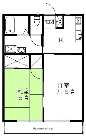 光ハイツ(2DK/1階)の間取り写真