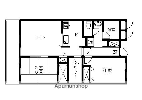 高砂ハイツ高崎東口(2LDK/5階)の間取り写真