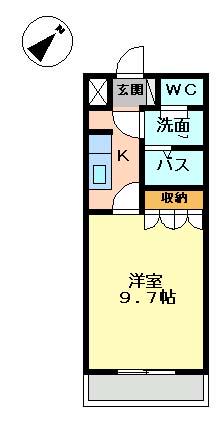 ルピナス(1K/1階)の間取り写真