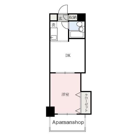 ダイアパレス高崎中央(1DK/5階)の間取り写真