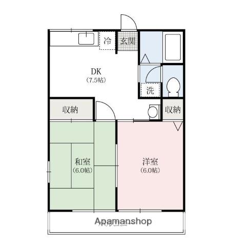 メゾンブランシュ(2DK/1階)の間取り写真