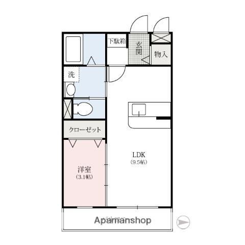 ラバーゼ(1LDK/3階)の間取り写真