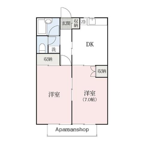 メゾン・エントピア(2DK/1階)の間取り写真