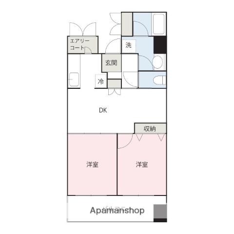 ハートスクエア長建(2DK/5階)の間取り写真