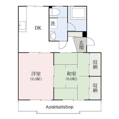 マンションふじ(2DK/1階)の間取り写真