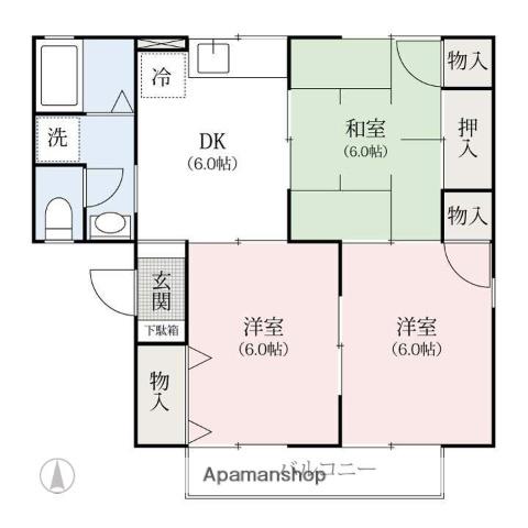 メゾンルミエール(3DK/1階)の間取り写真