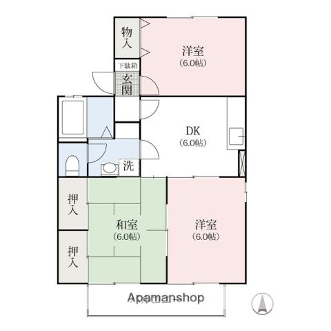 エスポワールB(3DK/1階)の間取り写真