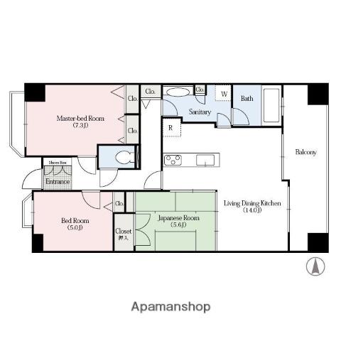 アパガーデンパレス高崎(3LDK/9階)の間取り写真