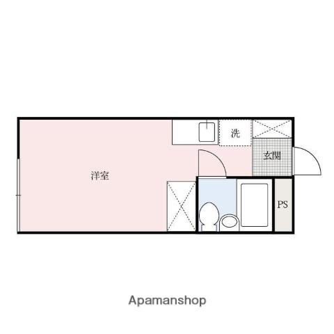 ベルフォーレ橋本(1K/2階)の間取り写真