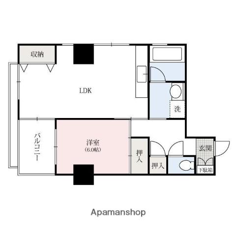 大手前ハイツ(1LDK/10階)の間取り写真
