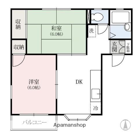 メゾンシエラ(2DK/1階)の間取り写真