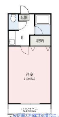 ヴェルディ18(1K/1階)の間取り写真