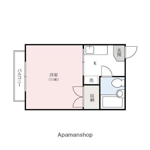 エムケーフォー(1K/2階)の間取り写真