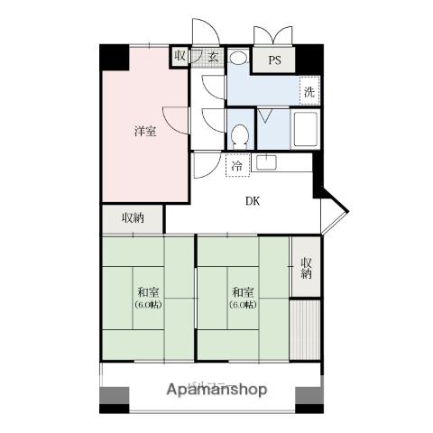 シティハイム田町(3DK/8階)の間取り写真