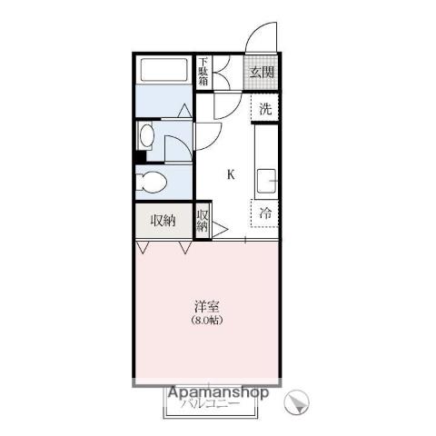 メルベーユ・ドミール(1K/1階)の間取り写真