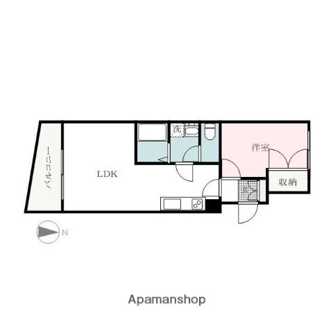 エフ・フラッツ駅前マンション(1LDK/6階)の間取り写真