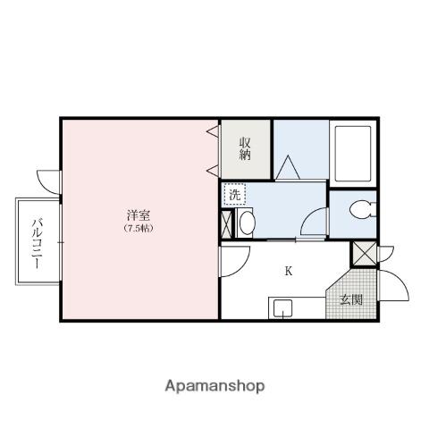 フローラ(1K/1階)の間取り写真