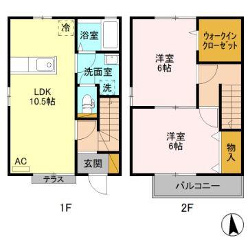 ファミールデュオ(2LDK/1階)の間取り写真