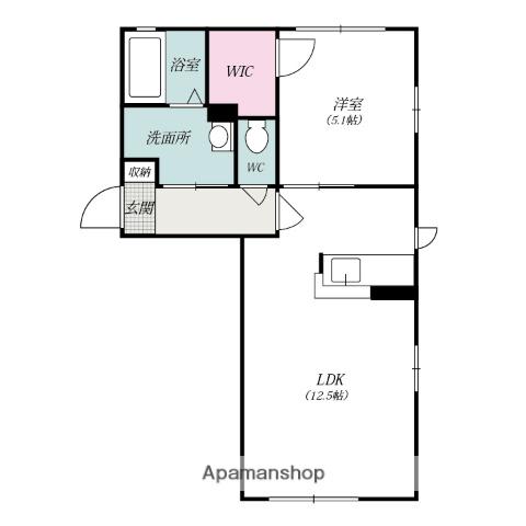 チュイル A棟(1LDK/2階)の間取り写真