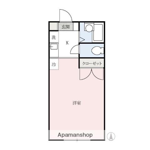 ペーシュA(1K/1階)の間取り写真