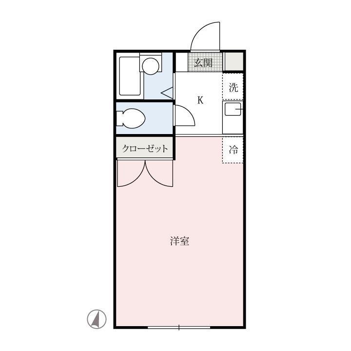 ペーシュA(1K/1階)の間取り写真