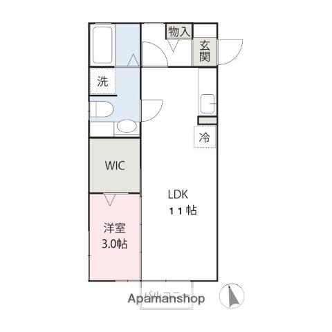 ディアコート(1LDK/2階)の間取り写真
