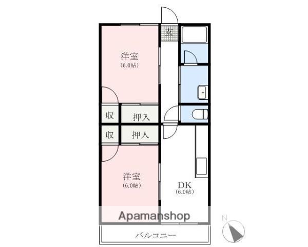 ロビンソンハイツ(2DK/1階)の間取り写真