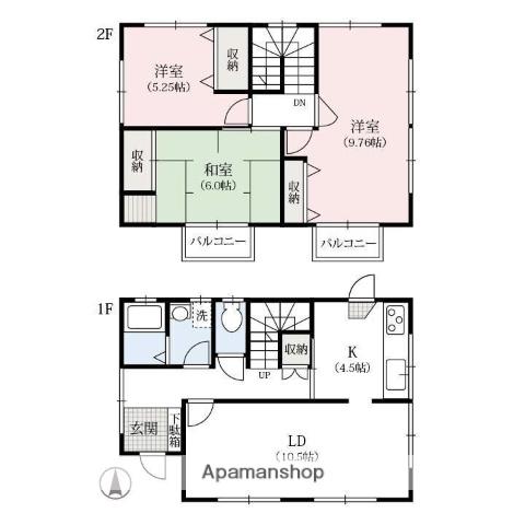 上越線 高崎問屋町駅 徒歩15分 2階建 築33年(3LDK)の間取り写真