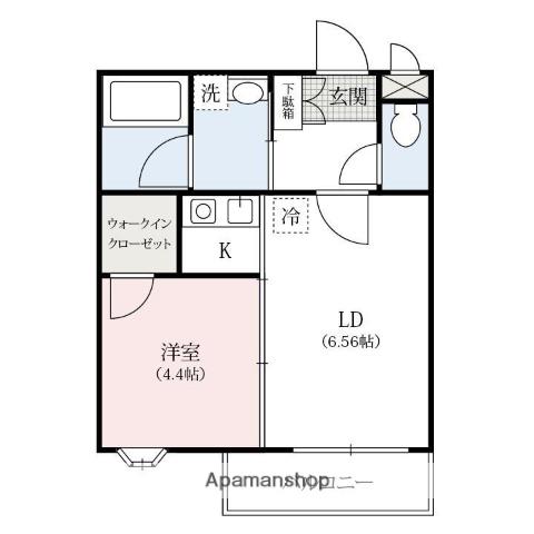 シャトー紫音(1LDK/2階)の間取り写真