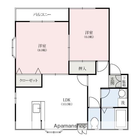 アーバンコート(2LDK/2階)の間取り写真
