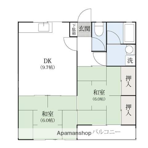 サンハイツ斉藤(2DK/2階)の間取り写真