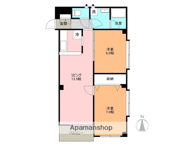 サンライズマンション並榎(2LDK/1階)の間取り写真