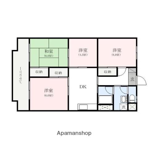 リバーサイドハイツ(4DK/5階)の間取り写真