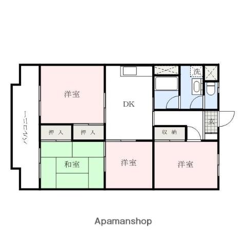 リバーサイドハイツ(4DK/5階)の間取り写真