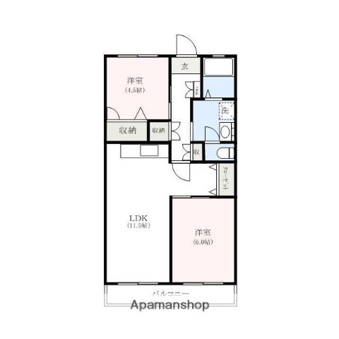 リエス上和田(2LDK/4階)の間取り写真