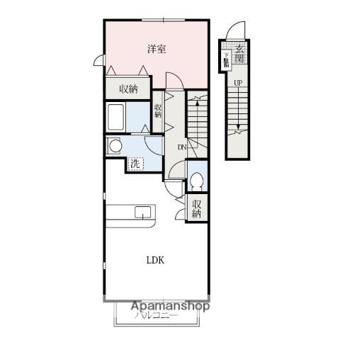 ベルファミーユA(1LDK/2階)の間取り写真