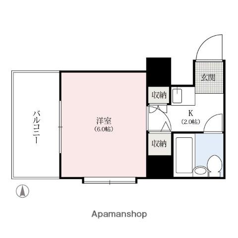 ライオンズマンション高崎田町(1K/5階)の間取り写真
