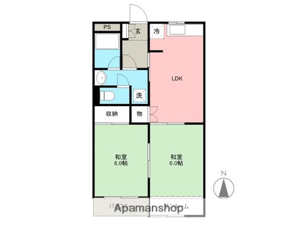 ソシアル87(2DK/1階)の間取り写真